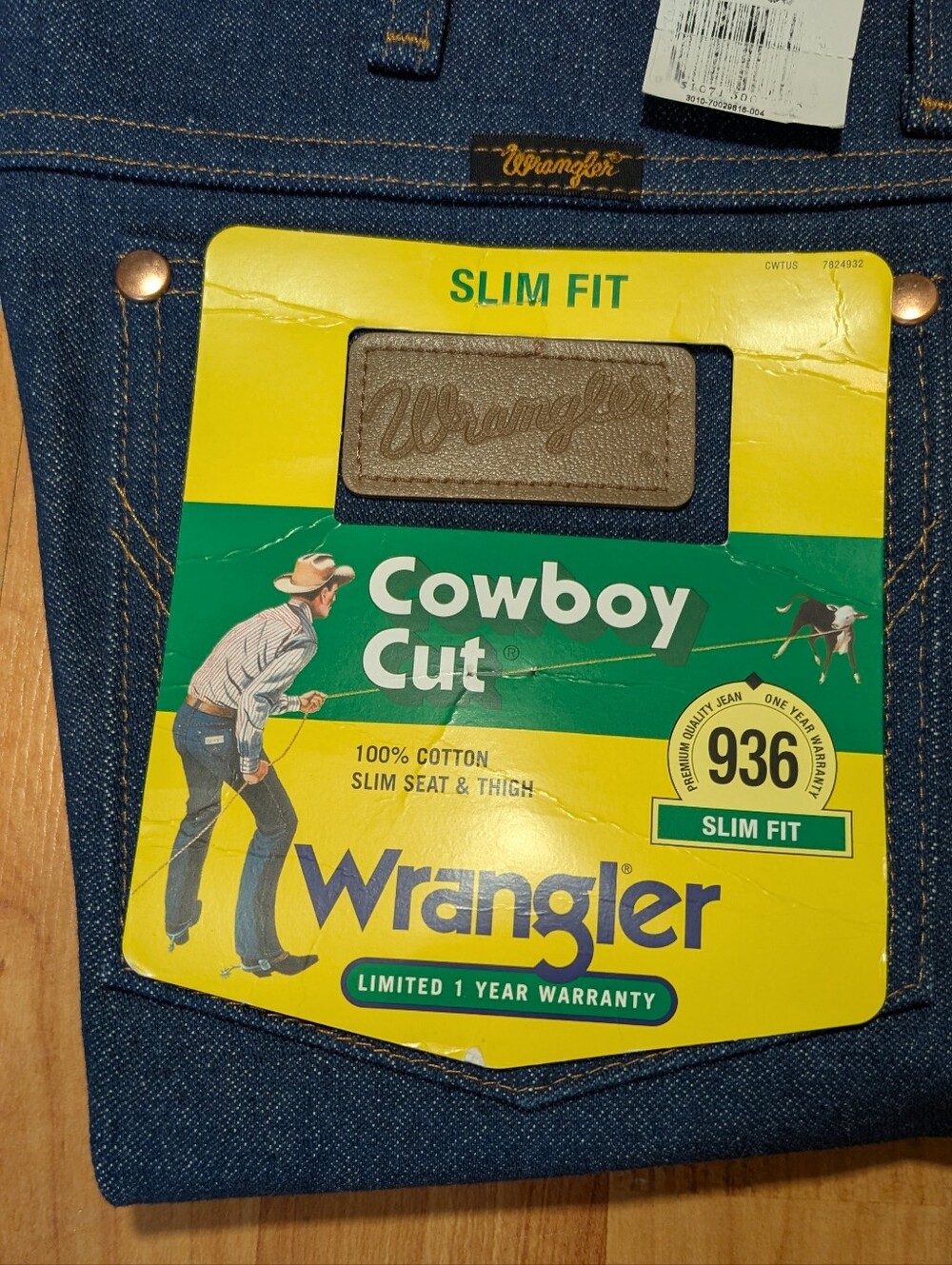 Wrangler Slim Fit Cowboy Cut Men’s Jeans Dark Indigo New With Tags